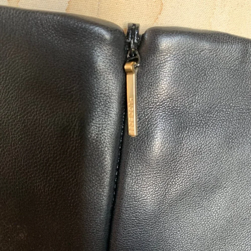 Hugo Boss Black Lambskin Leather Pencil Skirt Womens Size 4 - Picture 4 of 12